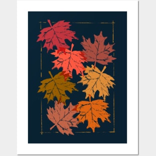Fall Leaves in Fall Colors Posters and Art